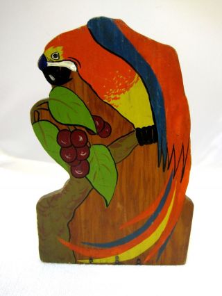 Handmade Painted Wood Colorful Parrot Door Stop Wedge Colorful Bird Doorstop Shp