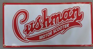 Cushman Motor Scooter - Banner - 24 " X 12 "