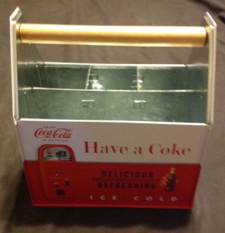 Coca Cola Coke Cutlery Tin Tray Box Silverware Holder Pens Stapler Knitting Need