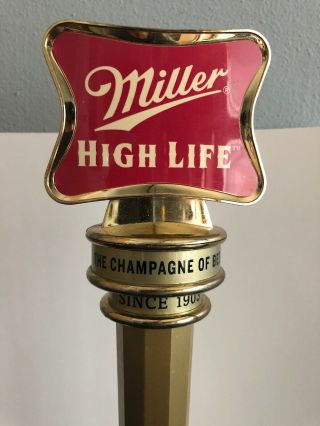 (L@@K) Miller High Life Beer Soft Cross Logo Gold Tap Handle Game Room Man Cave 2
