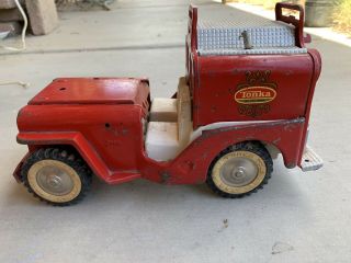 Vintage Tonka No.  425 Jeep Fire Pumper (parts Or Fix) Not Complete - With Wear