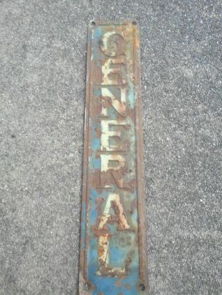 Vintage Vertical Embossed General Motors Gm Metal Sign Blue Project