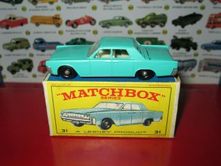 Matchbox Lesney 31 Lincoln Continental Paint Minty W/original Box