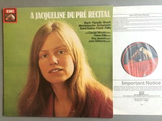 Hqs 1437 (csd 1499, ) Jacqueline Du Pre Recital Uk Lp 1982 First Issue Nm