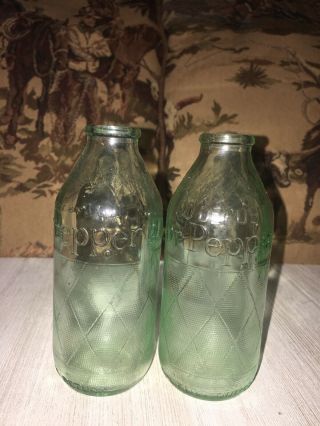 Vintage Dr Pepper Grenade Bottle Set 6 oz (2) 2