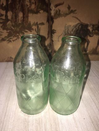 Vintage Dr Pepper Grenade Bottle Set 6 oz (2) 4