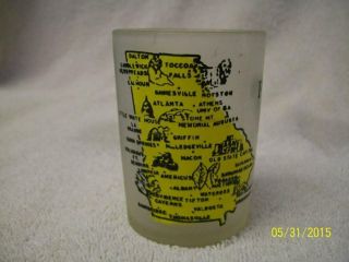 Vintage 1960 - 70 ' s Georgia souvenir frosted shot glass 2