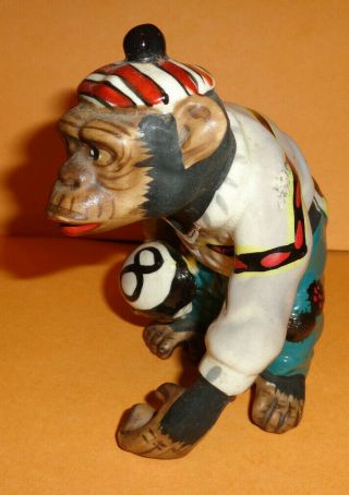 Cute Ceramic Porcelain Chimpanzee Monkey W/ T - Shirt /hat & 8 Ball