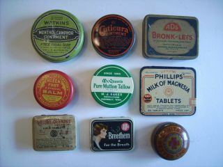Misc.  Old Patent Medicine Tins