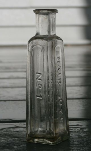 Early Antique E.  S.  RUSSELL No.  1 HAIR DYE Four Sided Medicine Bottle 2