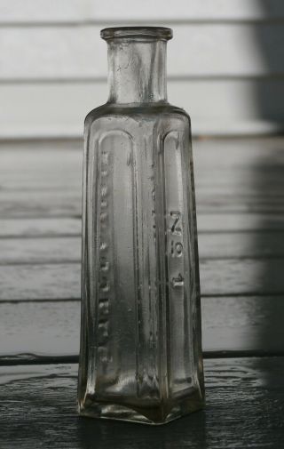 Early Antique E.  S.  RUSSELL No.  1 HAIR DYE Four Sided Medicine Bottle 3