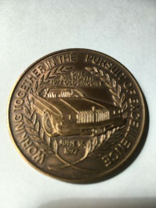 Oldsmobile One Millionth 1977 Oldsmobile Collector Coin Two Sided Bronze Colored