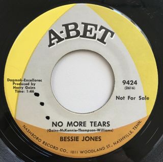 Bessie Jones Rare No More Tears Northern Soul Promo 45 Listen