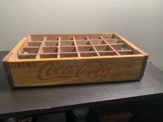 Vintage Antique Wood Coca Cola 24 Bottle Case Wooden Crate