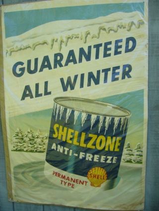 1957 Shell X - 100 Motor Oil 32x48 Vintage Advertising Poster 4616