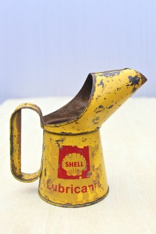 Vintage Dated 1966 Shell Lubricants Pint Pourer Measure - Garage Forecourt