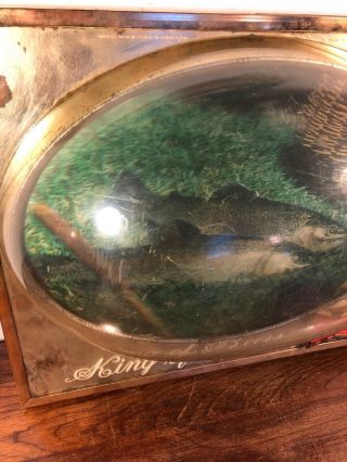 Vintage Lighted 3D Bubble Rainbow Trout Fishing Light Budweiser Beer Bar Sign 4
