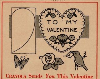1928 Crayola Crayons Binney & Smith Valentine 