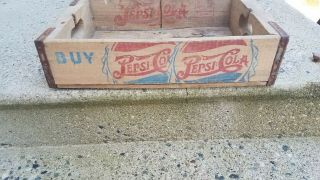 Vintage Pepsi Cola Wooden Crate Double Dot Buy Bigger Better Wood Box Soda Pop