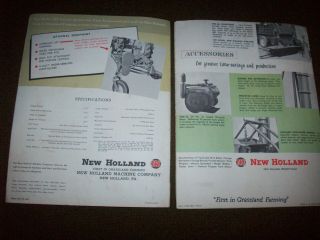 1950 ' s Holland Forage Harvester & 120 Tractor Mower Advertising Brochures 5