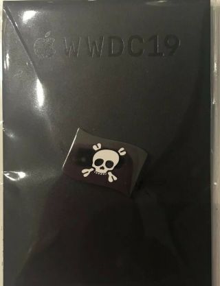 2019 Apple Wwdc 2019 Skull/crossbones Magnetic Pin Limited Edition