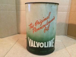 Vintage 1930s Old Valvoline 5 Quart Oil Can Mobil Cities Sinclair Tydol Conoco