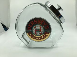Hershey’s Chocolate Candy Jar Glass With Metal Lid
