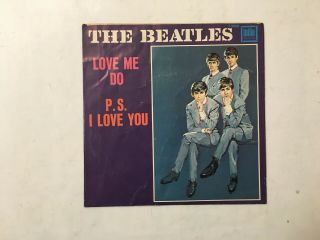 The Beatles 45 Picture Sleeve W/ Record Tollie 9008 Love Me Do & P.  S.  I Love You 2