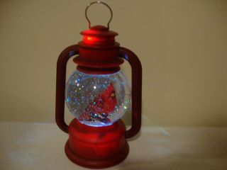 Red Cardinal Led Snow Globe Accent Light /