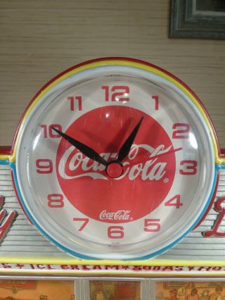Vintage Coca Cola Family Diner Drive In Clock Burwood USA 2