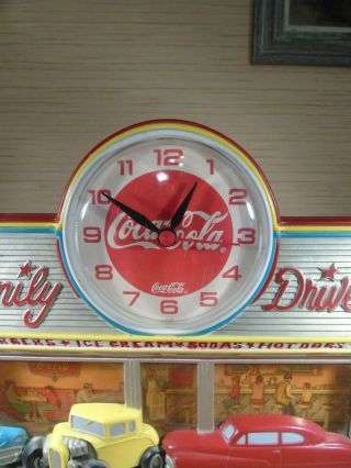 Vintage Coca Cola Family Diner Drive In Clock Burwood USA 3