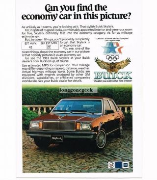1983 Buick Skylark Brown 4 - Door Sedan Economy Car 1982 Vtg Print Ad