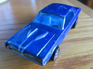 Vintage 1967 Mattel Hot Wheels Custom Cougar Blue Diecast Toy Car Hong Kong