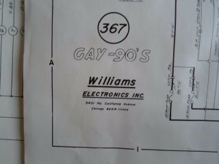 Gay 90 Pinball Machine By Williams Schematic From 1970