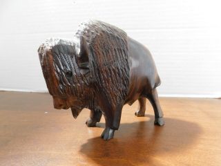 Hand Carved From (Sono) Iron Wood - - BUFFALO - - With Exellent Details - - 1` 2