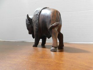 Hand Carved From (Sono) Iron Wood - - BUFFALO - - With Exellent Details - - 1` 5