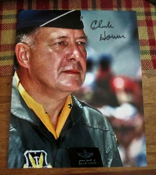 4 Star Usaf General Chuck Horner Autographed 8x10 Photo (desert Storm Air Boss)