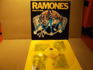 Ramones Road To Ruin 12 " Yellow Vinyl Lp 1978 Lyrics On Sleeve
