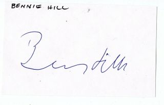 Benny Hill : British Comedian Vintage Card Signed