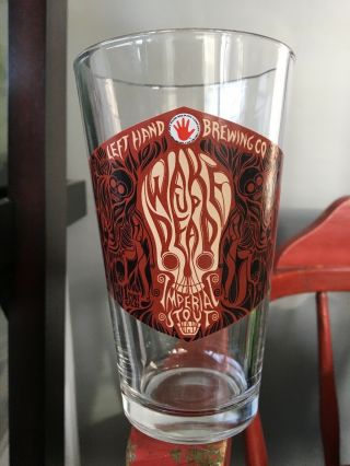 Left Hand Brewing Co.  Wake Up Dead Imperial Stout Pint Beer Glass