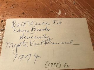 Myrtle Vail (damerel) Autograph,  Vaudeville,  Radio,  Film,  “a Bucket Of Blood”
