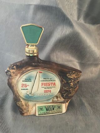 Vintage Jim Beam Decanter Bottle Truth Or Consequences 25th Annual Fiesta 1974