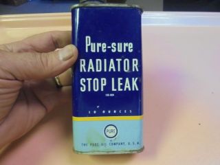 Vintage Pure - Sure Radiator Stop Leak Pure Oil Company