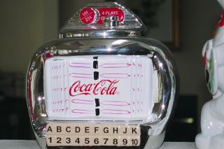 Coca - Cola Jukebox Snack Jar Cookie Jar Coke Chrome Coke