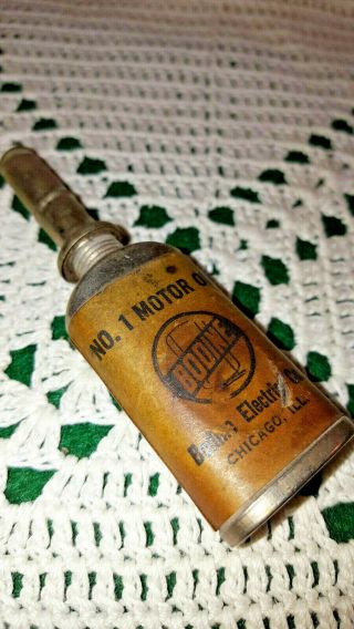 Antique Bodine Electric Company No.  1 Motor Oil Small Tin