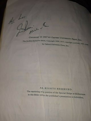 James B.  Irwin Autograph Astronaut Apollo 15 On Bible Page