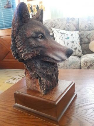 Rare Paul R.  Carrico " Vanishing " Signed Le 1840/3000 Large 12 " Wolf Sculpture