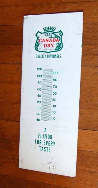 Vintage Canada Dry Uncut Metal Thermometer Factory Proof