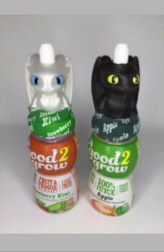 (2) Good 2 Grow " Toothless & Lite Fury " Bottle Topper - How To Train Your Dragon 3