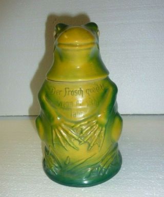Vintage German Ceramic Frog Lidded Beer Stein 825